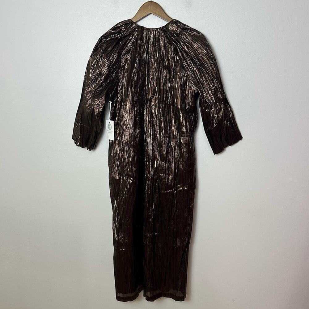 Tuckernuck NWT Hyacinth House Dorinda Midi Dress Women’s Size XS Bronze Metallic - Picture 9 of 15